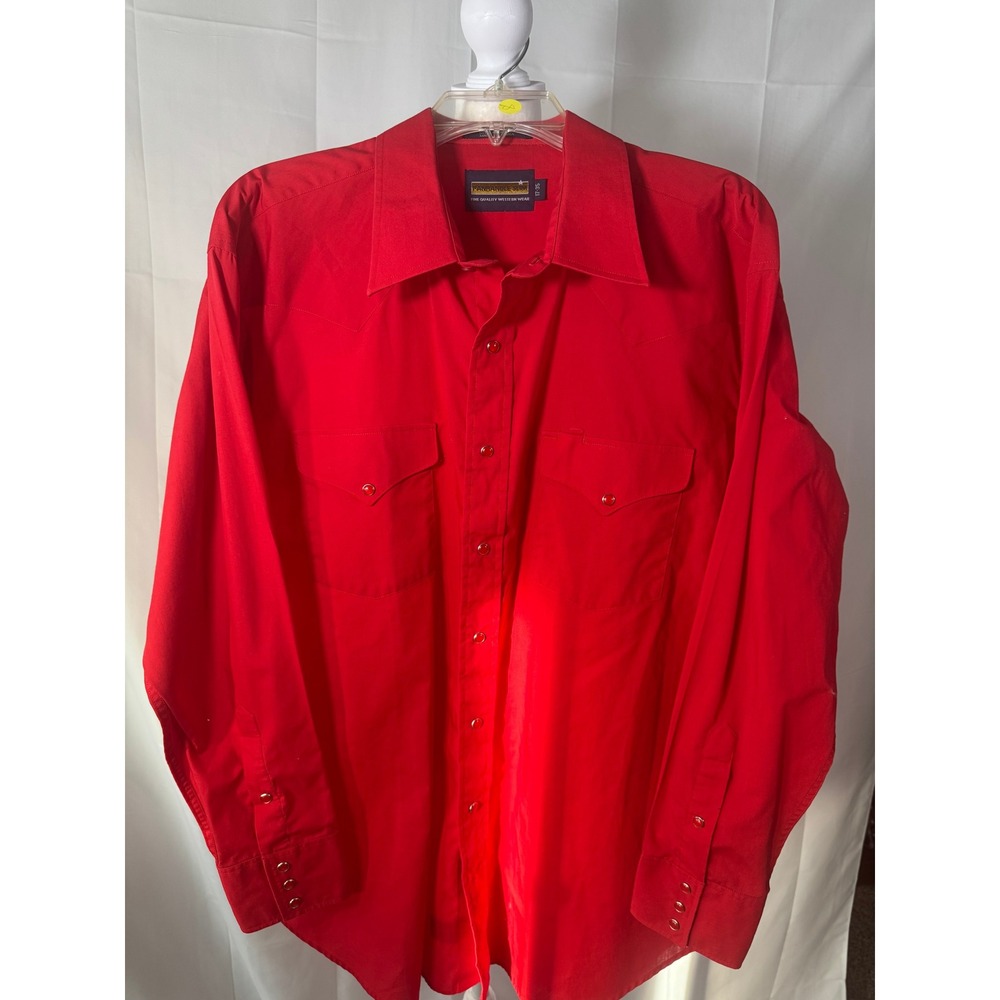 Panhandle Slim Red Western Wear Long Sleeve Snap‎ Up Shirt 17 35